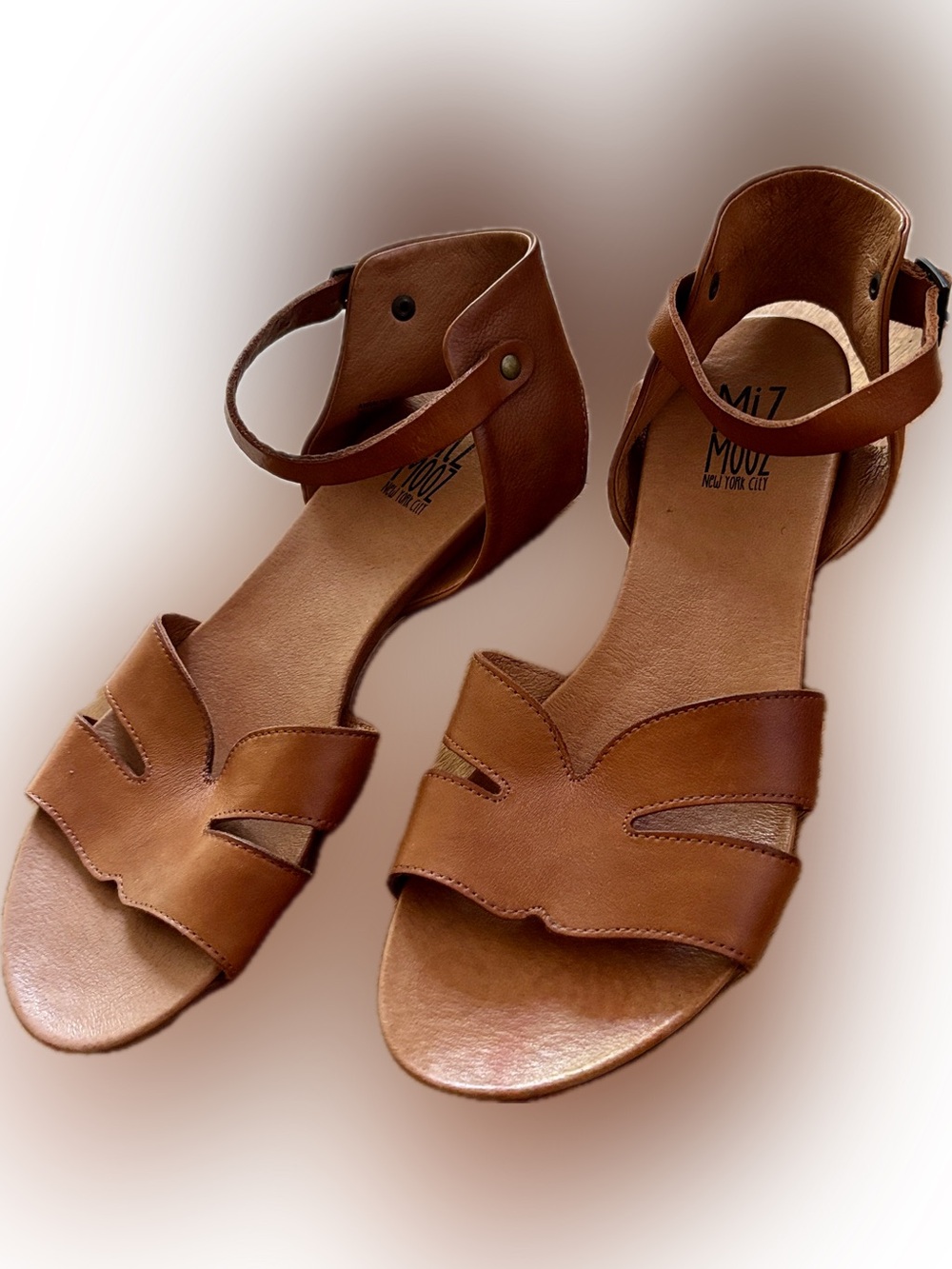 Miz Mooz Annalise - Brown Leather Ankle-Strap Sandals